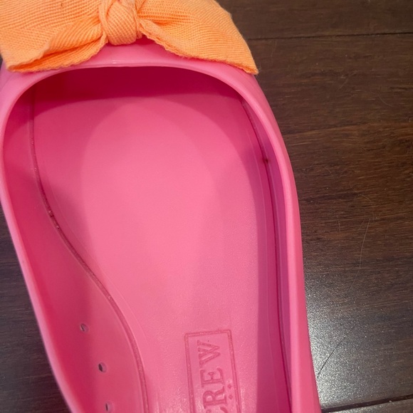 nwot/nwob J. Crew Factory Rainy Day Ballet Flats Pink & Orange jelly bow Flats 6 - Picture 7 of 14
